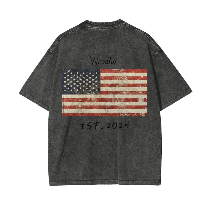 "FUCK YOU"/USA Acid Wash Oversize T-Shirt