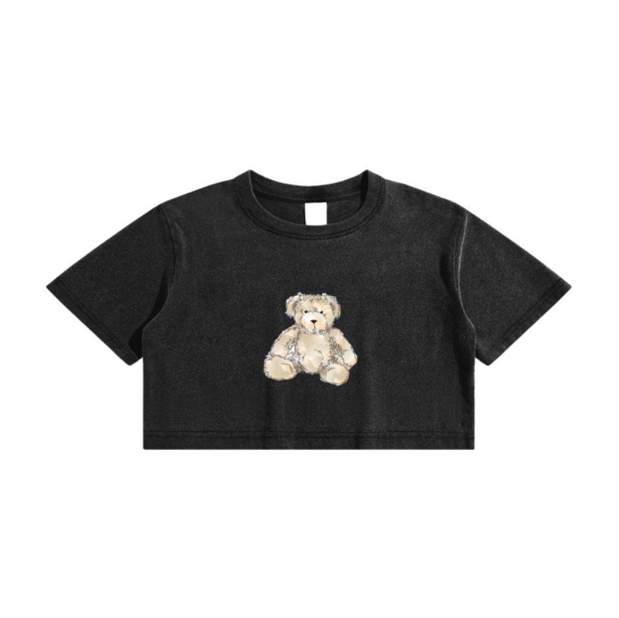 "TEDDY BEAR" Crop Top T-Shirt