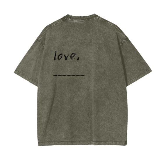 "LOVE," Acid Wash Oversize T-Shirt