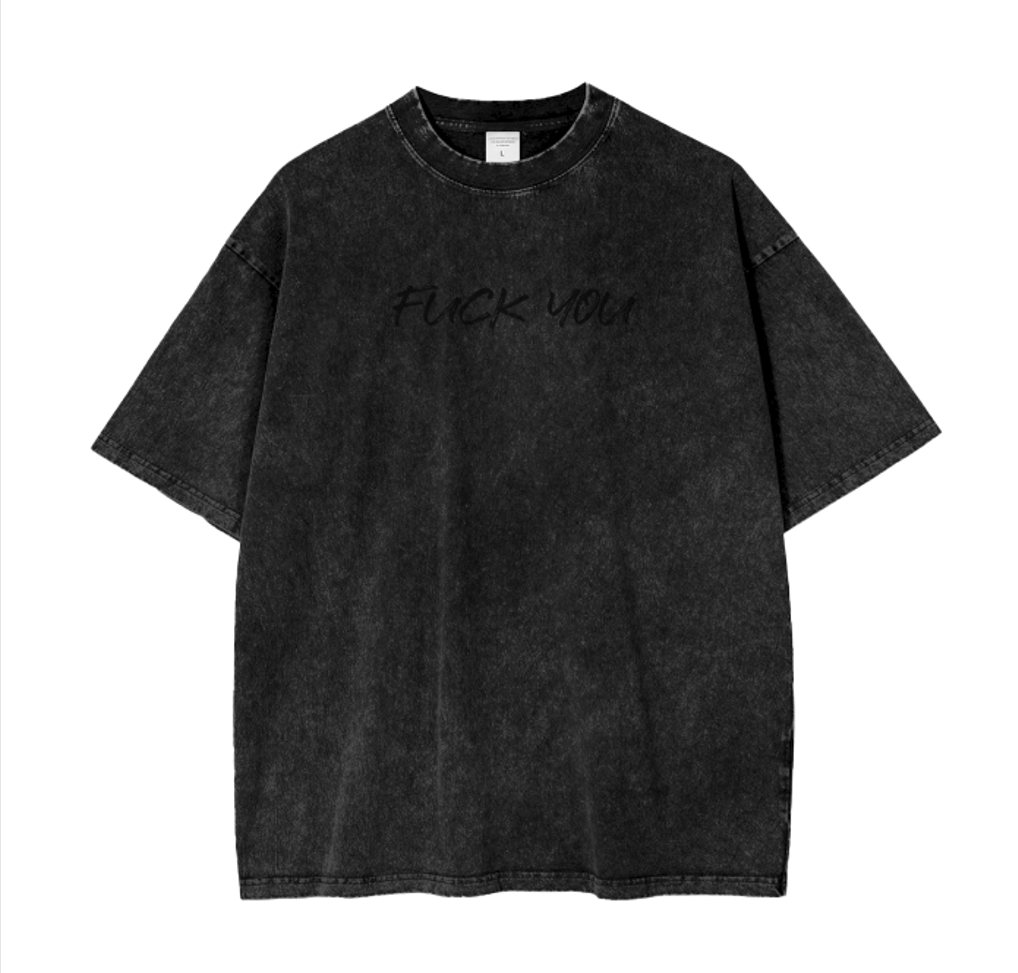 "FUCK YOU"/USA Acid Wash Oversize T-Shirt