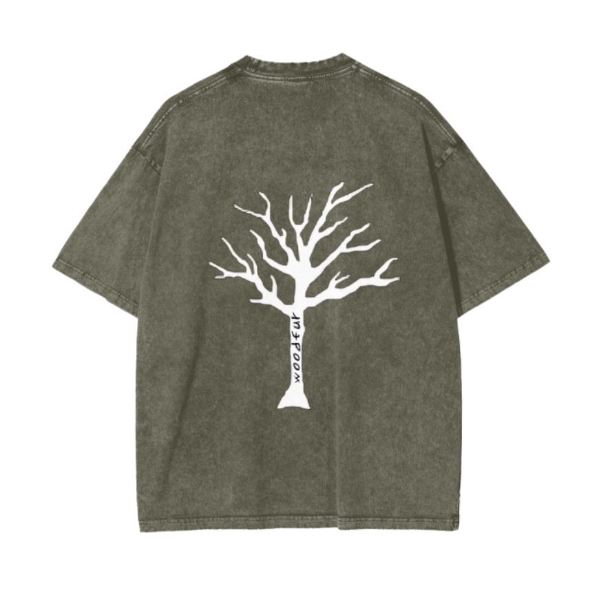 "TREE" Acid Wash Oversize T-Shirt